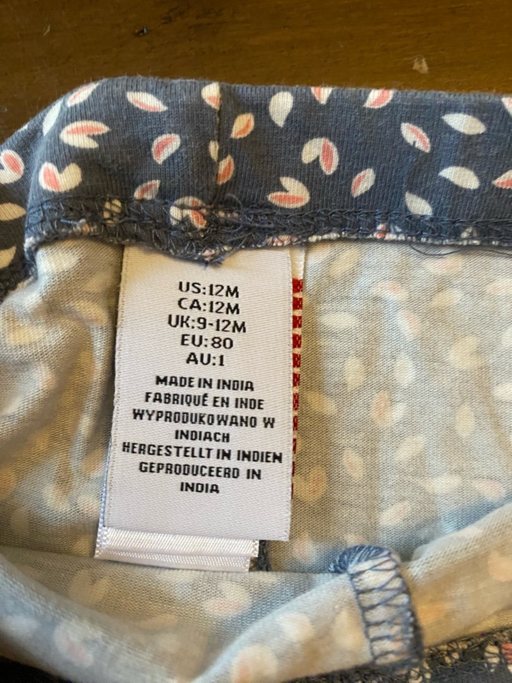 Baby/Toddler Blue Floral Leggings - Size 12M